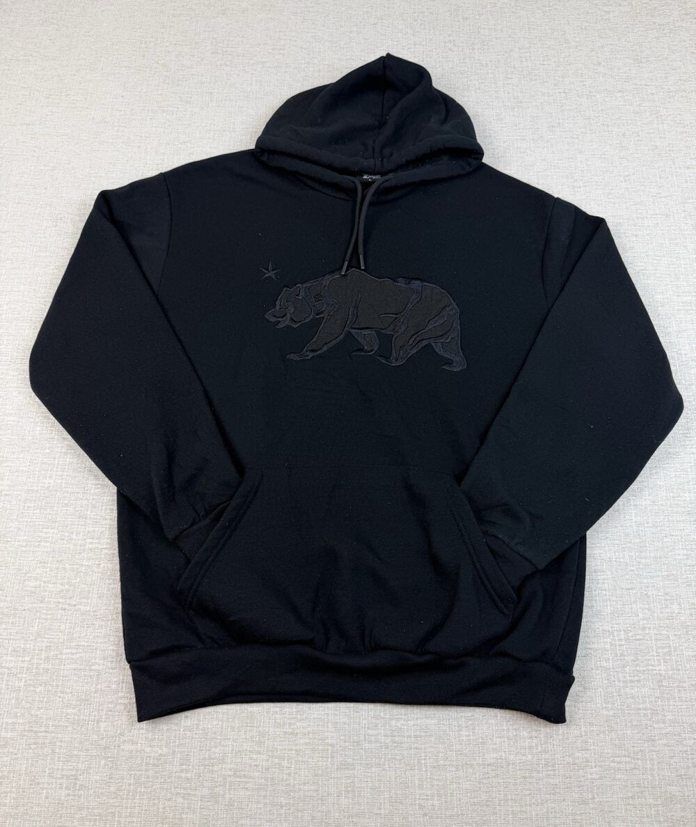 Original Deluxe Supply Hoodie Men’s L Black California Bear Embroidered